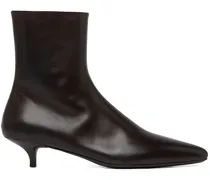 Kitten-Heel-Stiefel mit spitzer Kappe - Braun