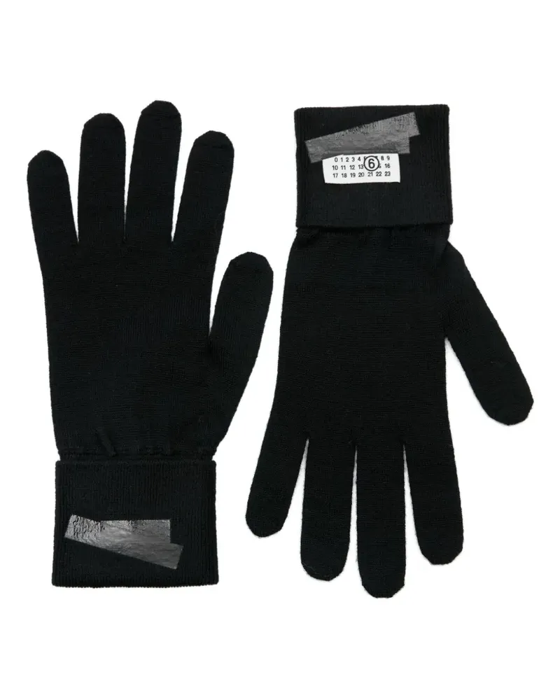 Maison Margiela Handschuhe mit Nummern-Motiv - Schwarz Schwarz