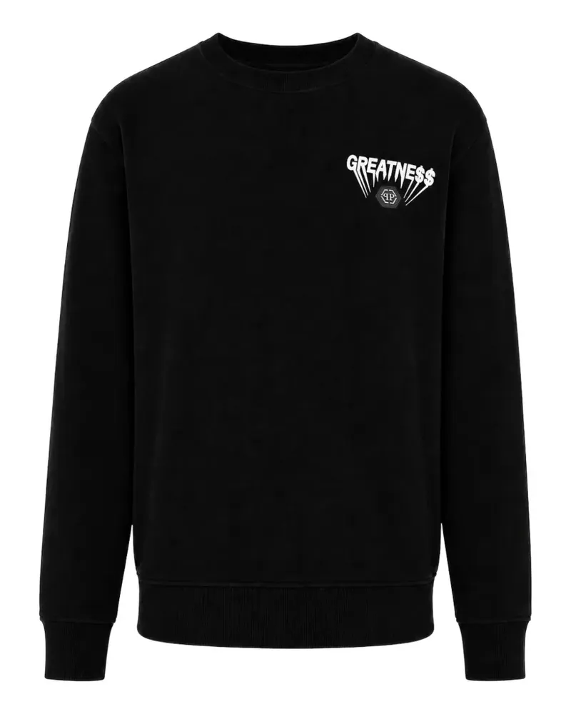 Philipp Plein fleece round neck sweatshirt Greatness - Schwarz Schwarz