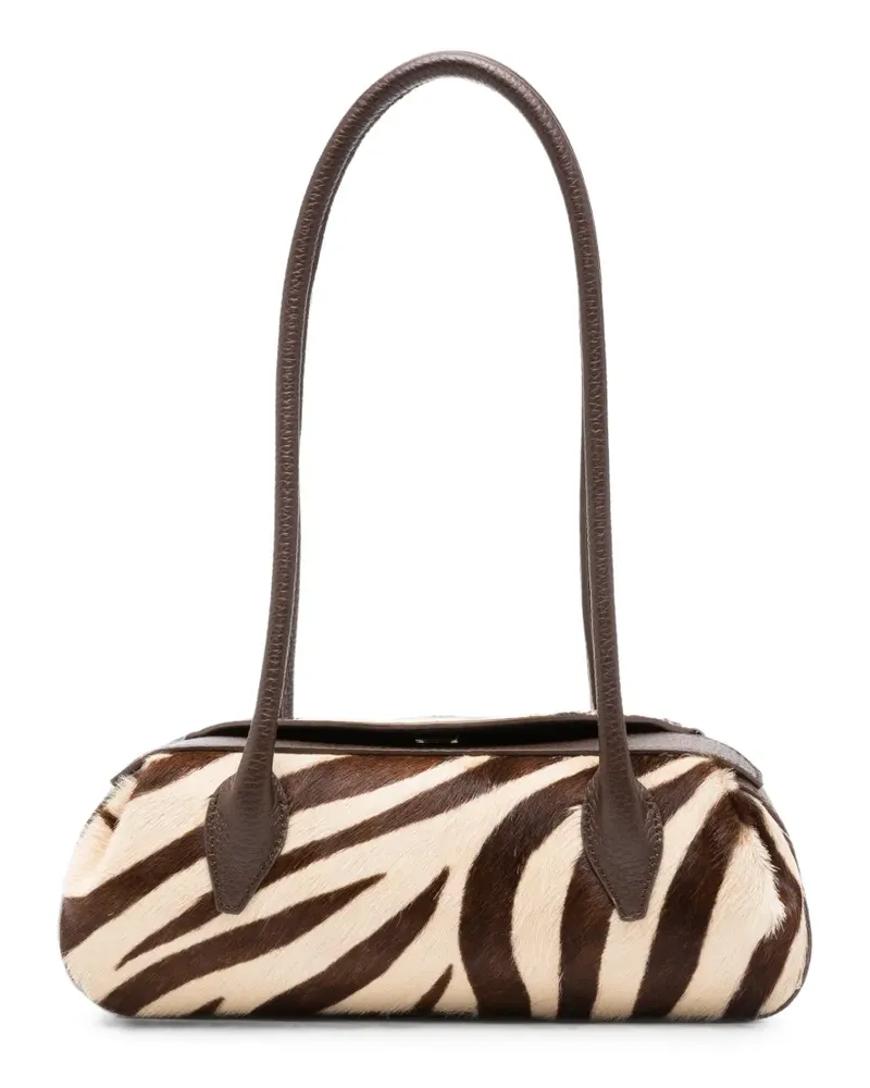 YUZEFI Schultertasche mit Zebra-Print - Braun Braun