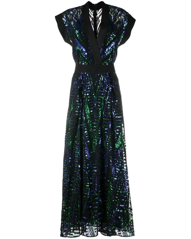 Elie Saab Kleid mit Pailletten - Schwarz Schwarz