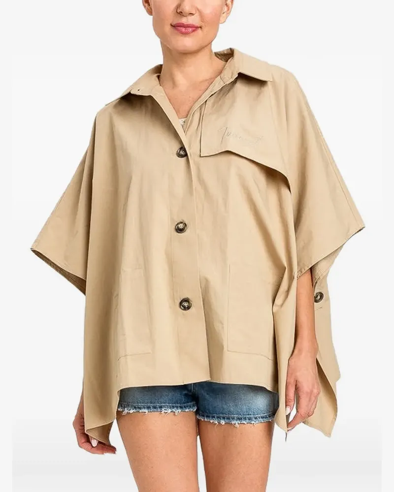 Twin-Set Gabardine-Poncho im Trenchstyle - Nude Nude
