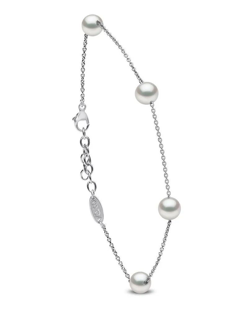 YOKO London 18kt Weißgoldarmband mit Klassischer Perle - Silber Silber