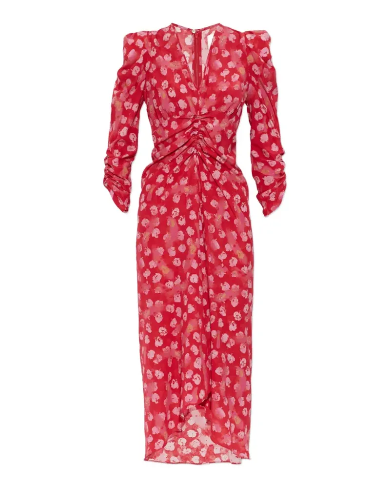 Isabel Marant Albini ruched-detail asymmetric dress - Rot Rot