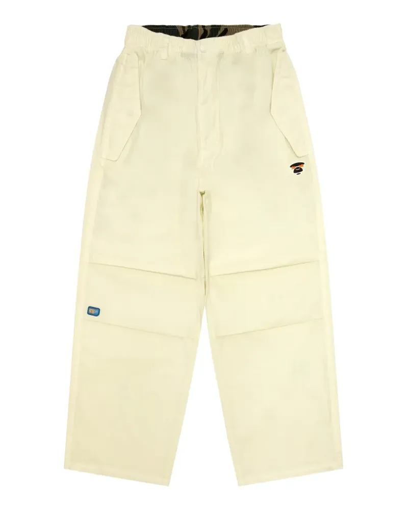 BAPE Hose mit Logo-Applikation - Weiß Weiß