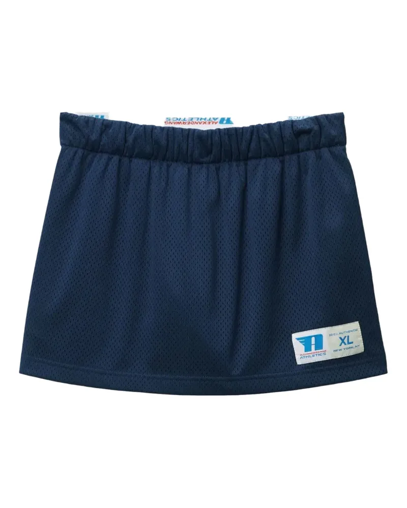 Alexander Wang mesh logo-patch shorts - Blau Blau