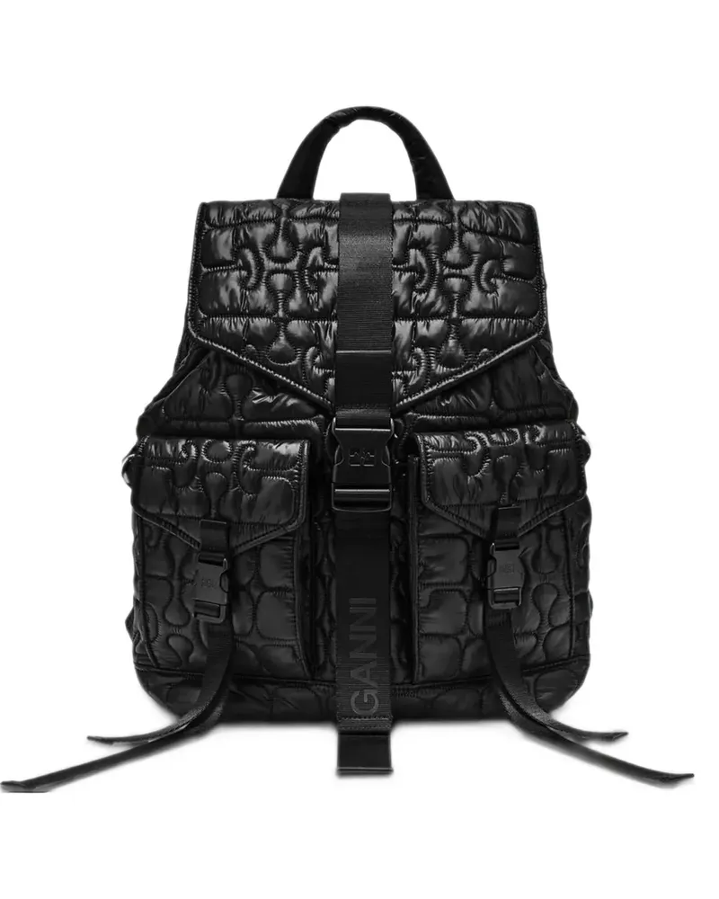 Ganni quilted Re-Tech backpack - Schwarz Schwarz