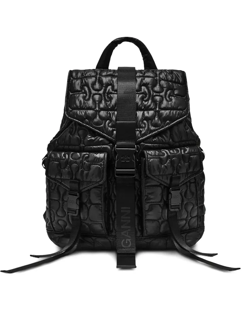 Ganni Gesteppter Re-Tech Rucksack - Schwarz Schwarz