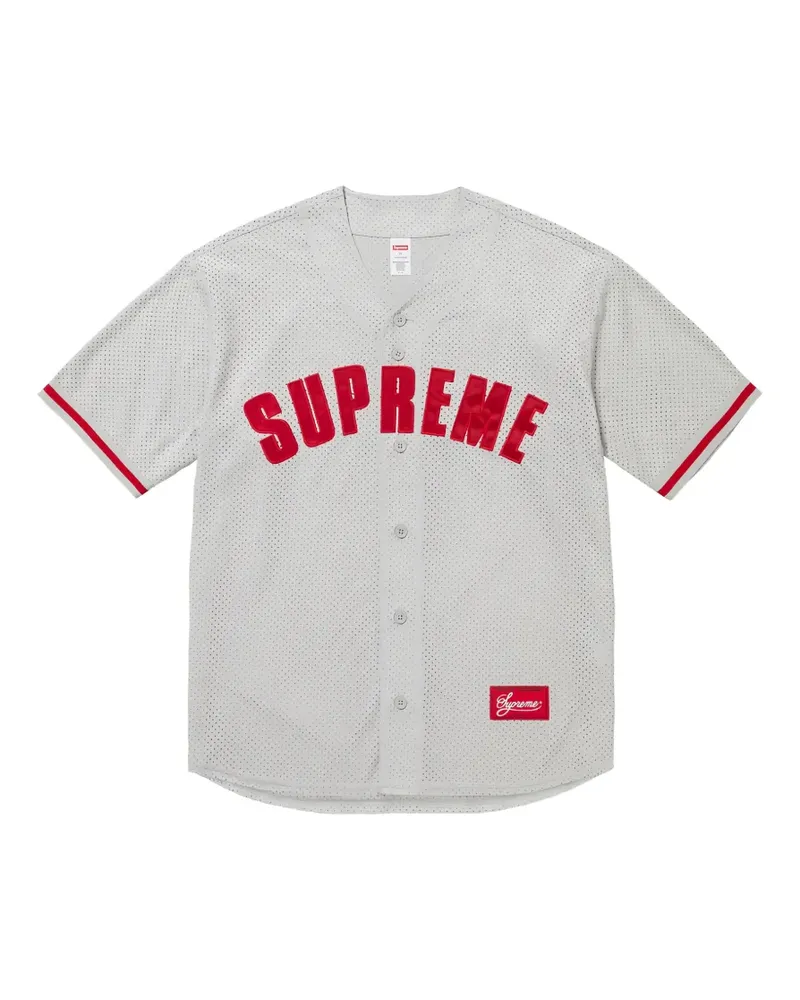 Supreme Being mesh logo-appliqué baseball jersey - Grau Grau