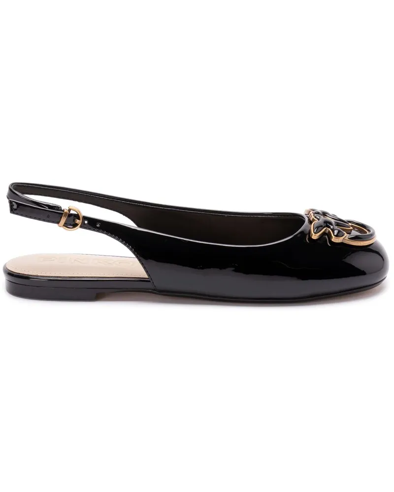 Pinko Slingback-Ballerinas mit Logo-Schild - Schwarz Schwarz