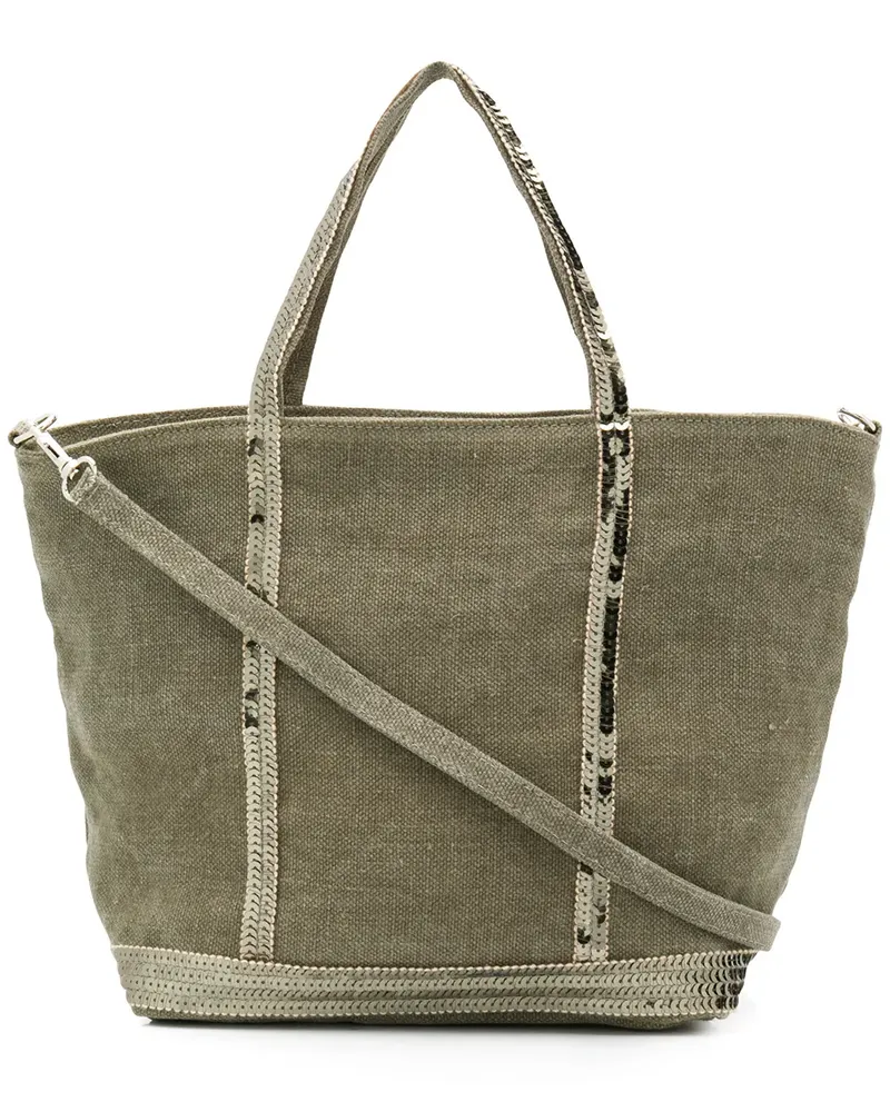 Vanessa Bruno Shopper mit Paillettenstreifen - Grün Grün