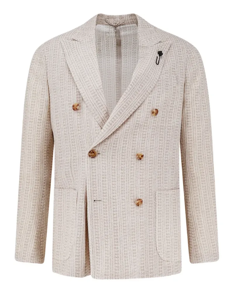LARDINI Liknit double-breasted blazer - Nude Nude