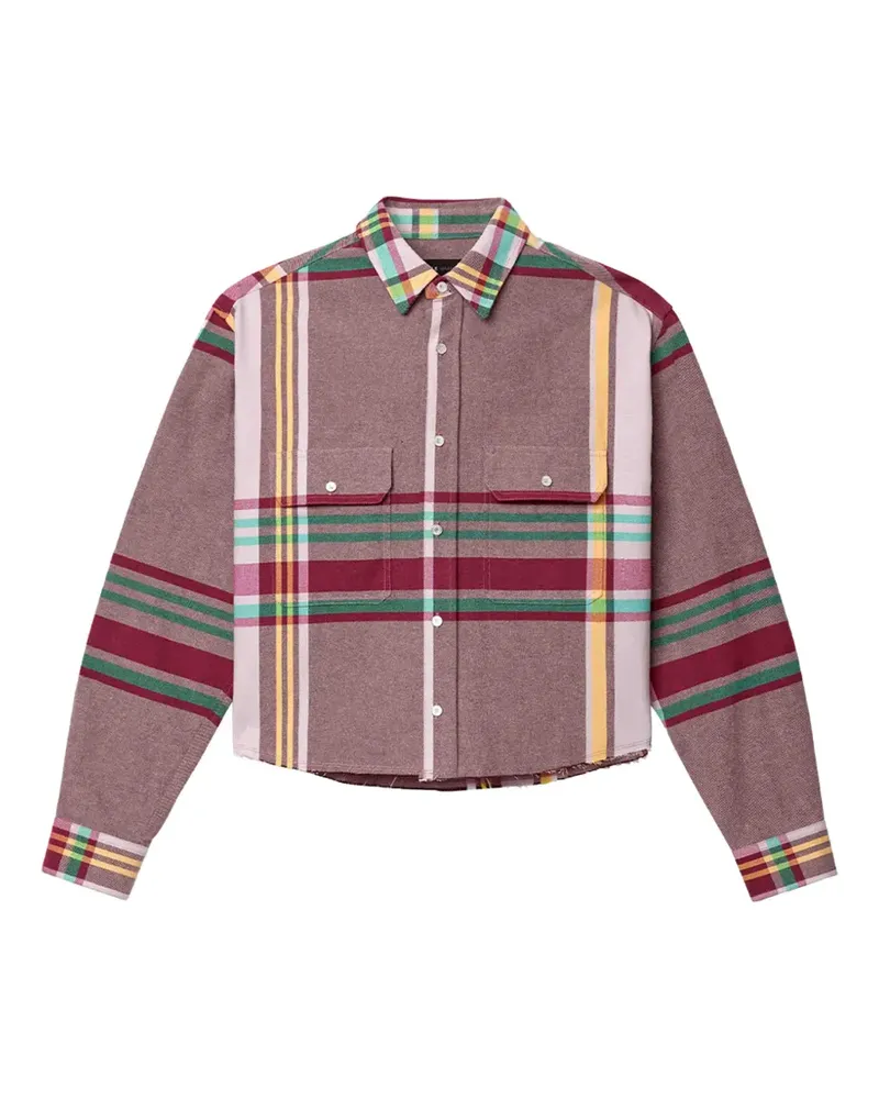 PURPLE BRAND Kariertes Fade Cropped-Hemd - Braun Braun