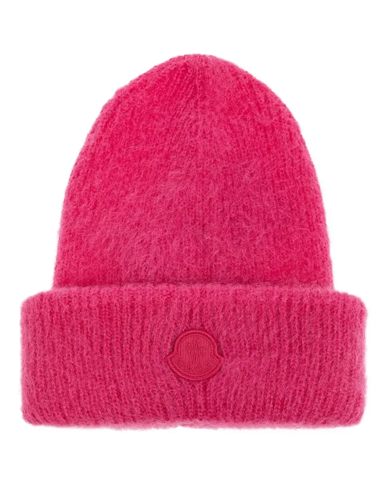 Moncler Beanie mit Logo-Patch - Rosa Rosa