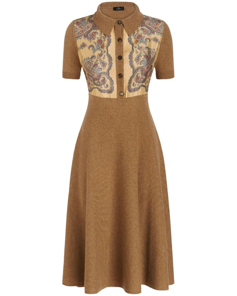 Etro Kleid mit Paisley-Print Nude