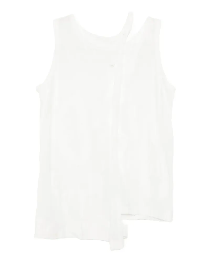 Yohji Yamamoto jacquard sleeveless top - Weiß Weiß