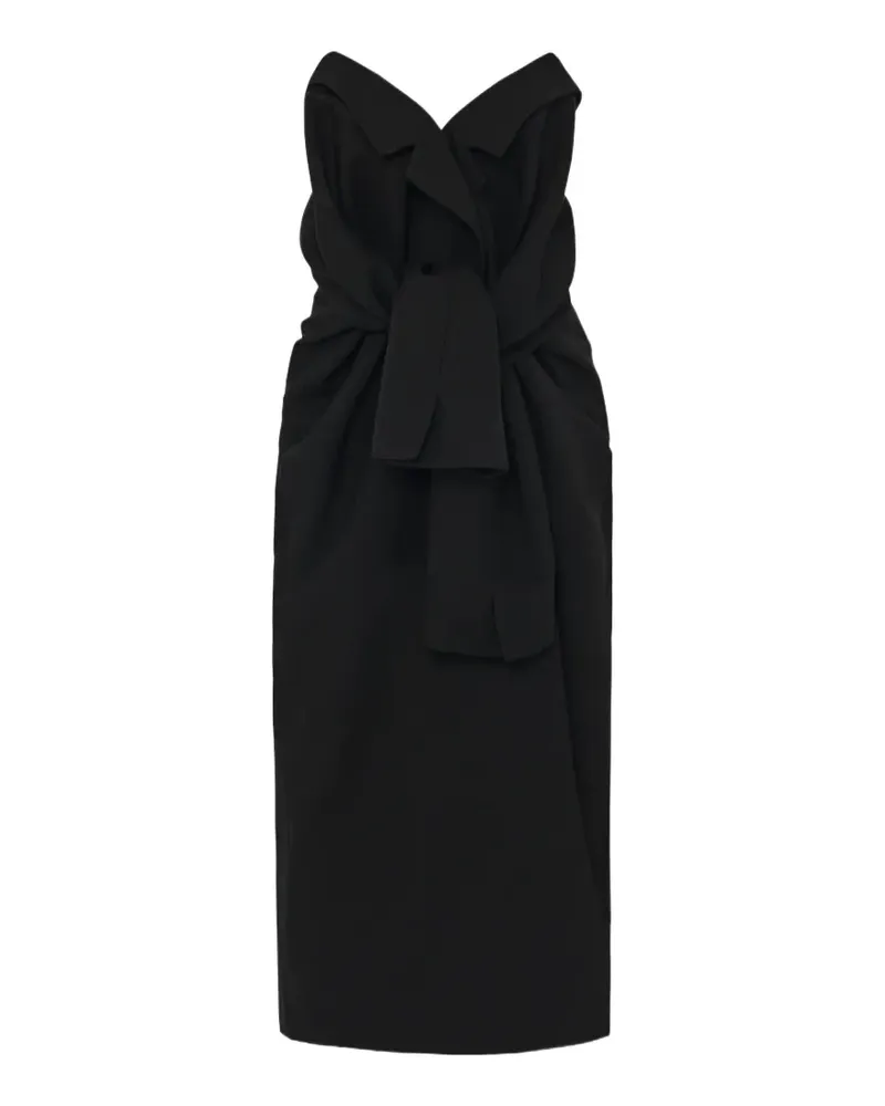 The Row draped midi dress - Schwarz Schwarz
