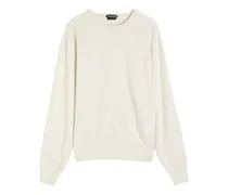 Klassischer Kaschmirpullover - Weiß