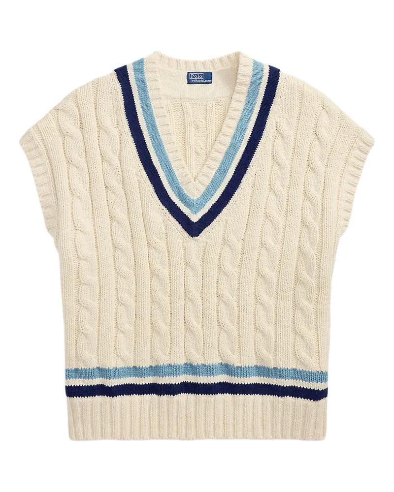 Ralph Lauren Pullunder mit Zopfmuster - Weiß Weiß