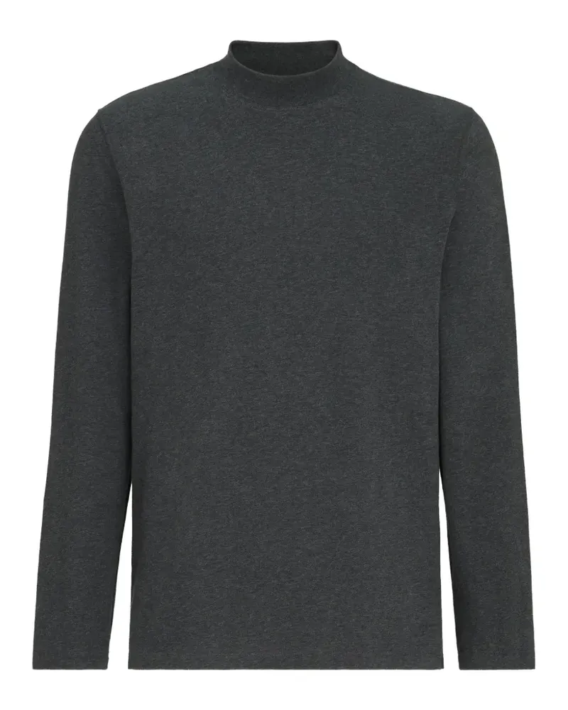 Brunello Cucinelli long-sleeve mock-neck T-shirt - Grau Grau