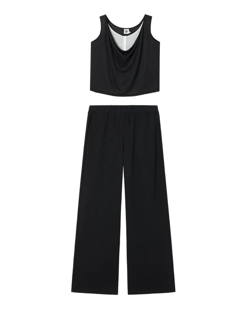 b+ab draped top and trousers set - Schwarz Schwarz