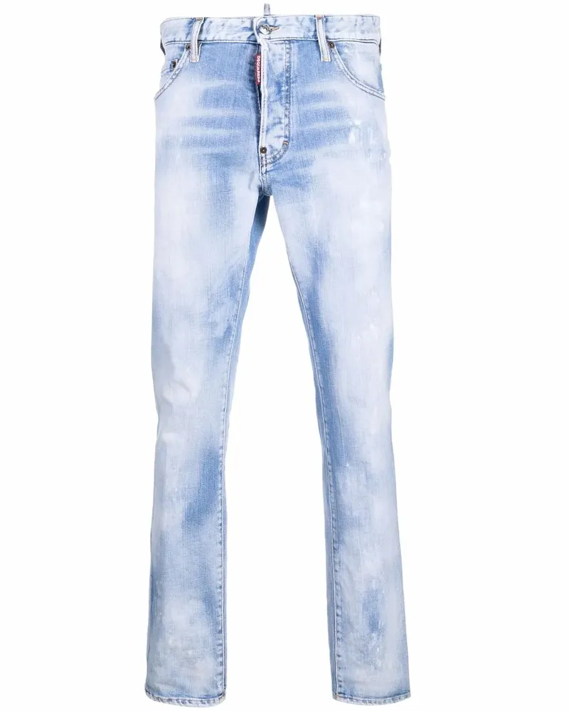 Dsquared2 Schmale Distressed-Jeans - Blau Blau