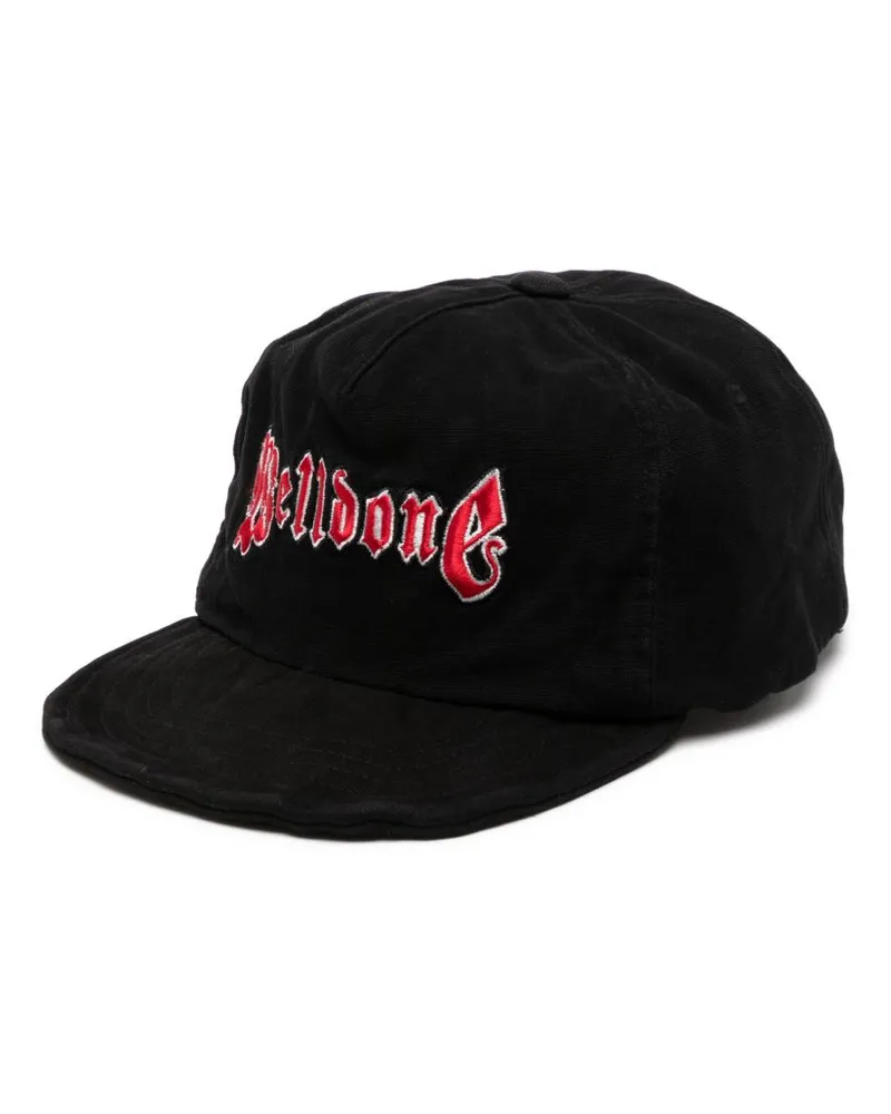 WE 11 DONE Baseballkappe mit Logo-Stickerei - Schwarz Schwarz