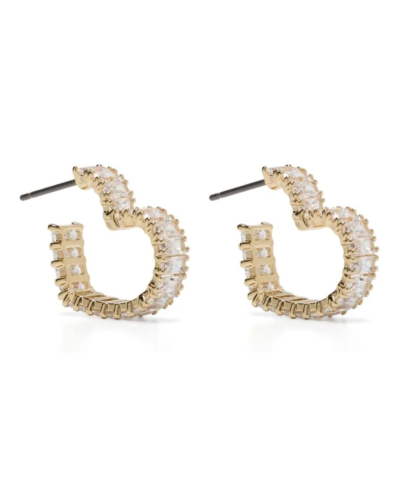 Swarovski Matrix Ohrringe in Herzform - Gold Gold
