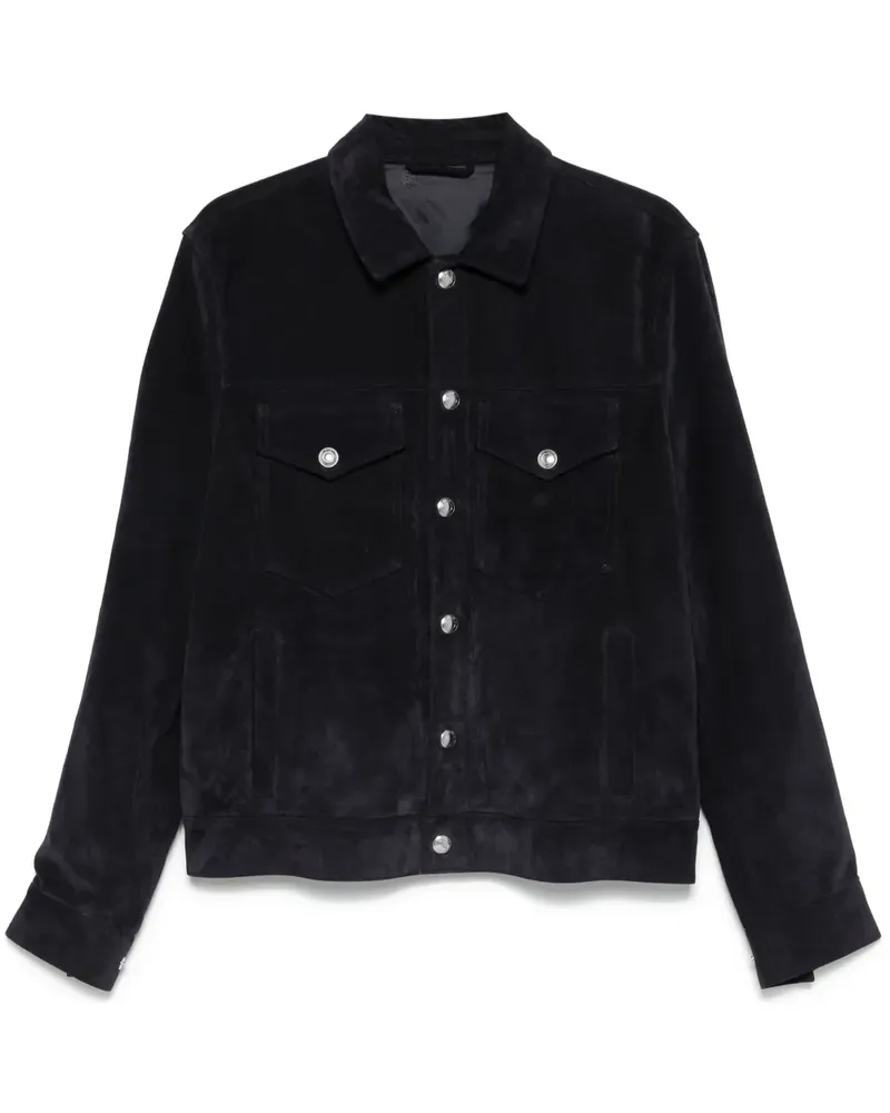 Eleventy Klassische Lederjacke - Blau Blau