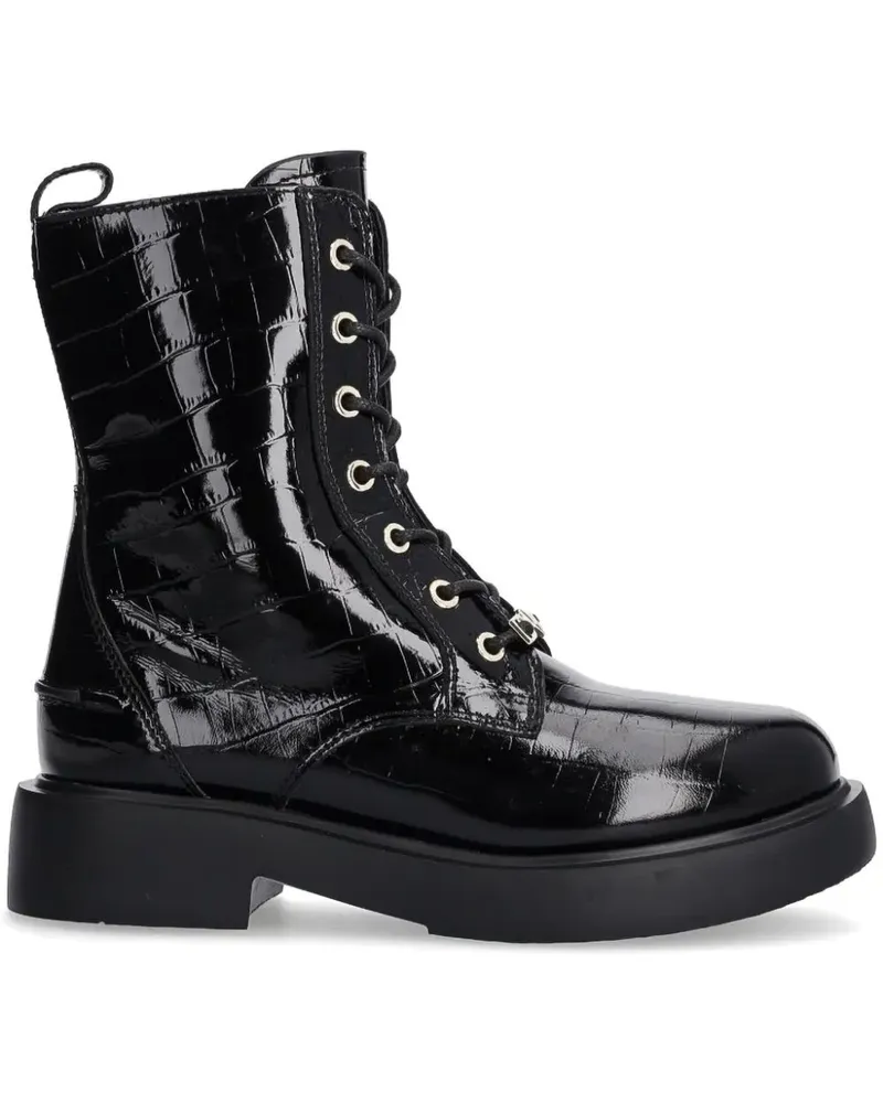 Moschino Stiefel mit Kroko-Effekt - Schwarz Schwarz
