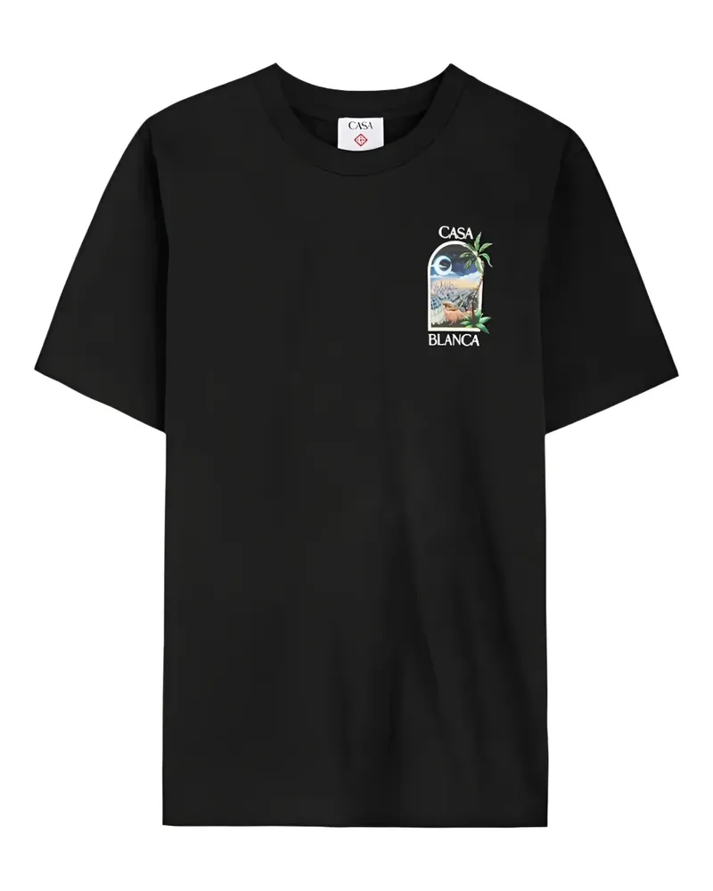 Casablanca Paris T-Shirt mit Logo-Print - Schwarz Schwarz