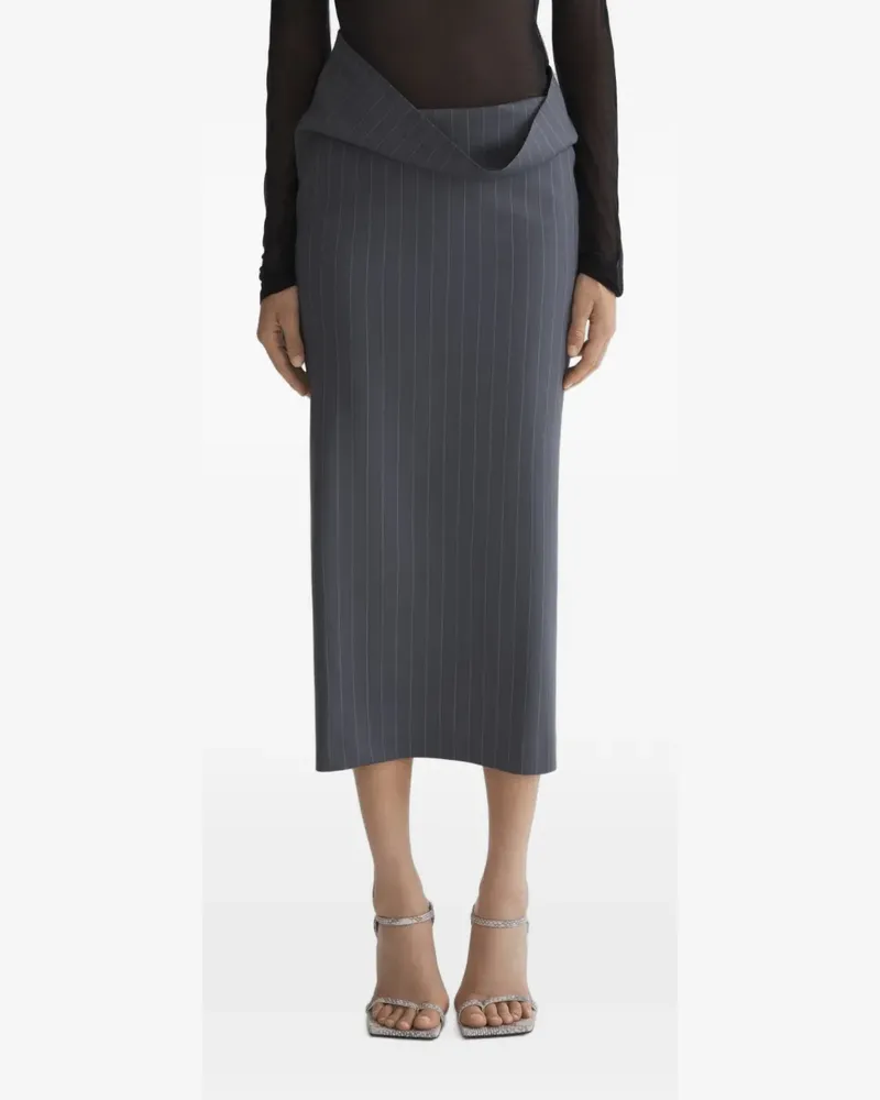 Thierry Mugler Rock mit Nadelstreifen - Grau Grau