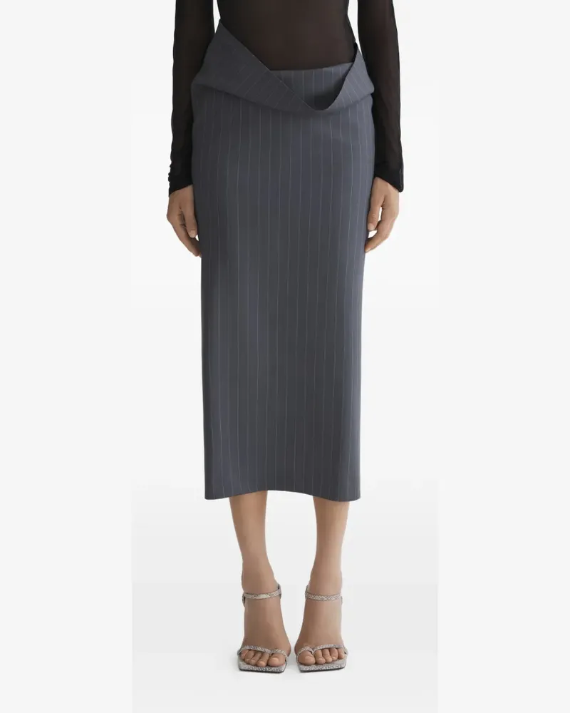 Thierry Mugler Rock mit Nadelstreifen - Grau Grau