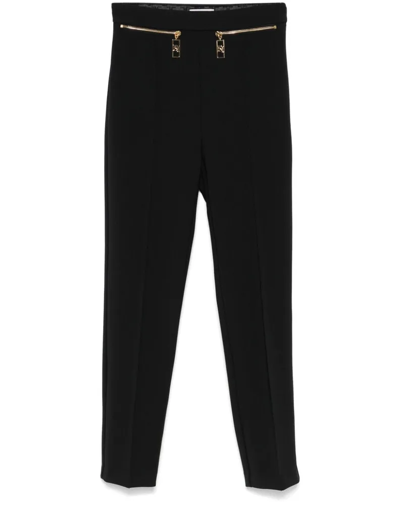 Elisabetta Franchi Straight-Leg-Hose aus Krepp - Schwarz Schwarz