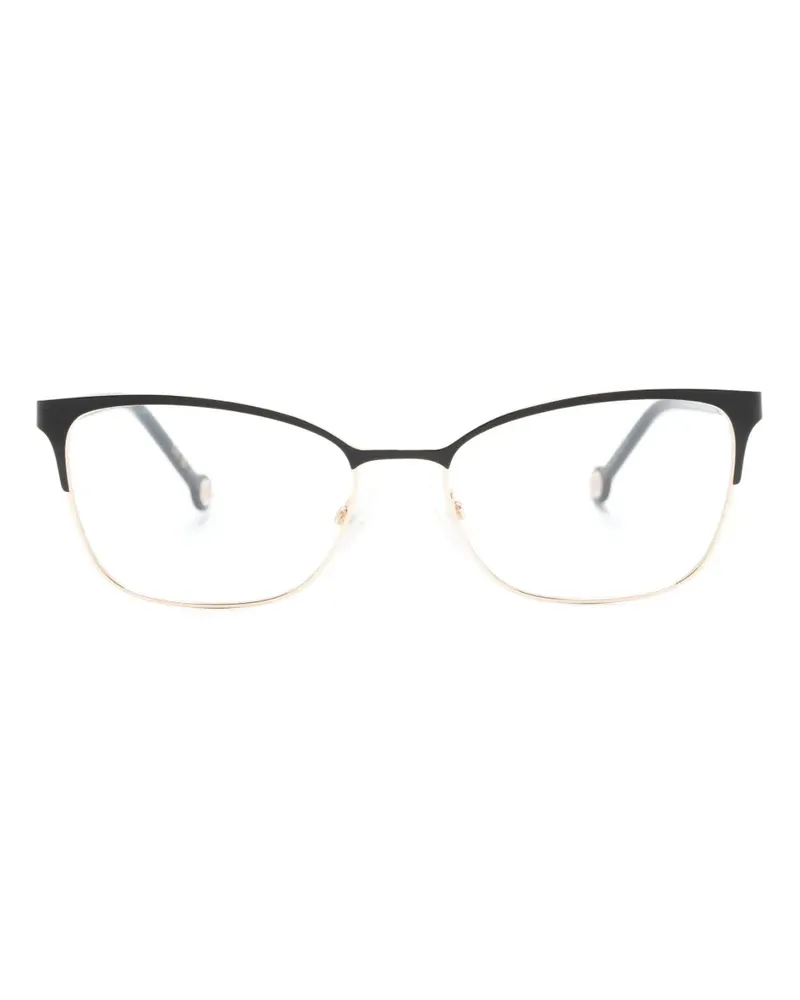 Carolina Herrera New York Eckige Sonnenbrille mit Logo-Gravur - Schwarz Schwarz