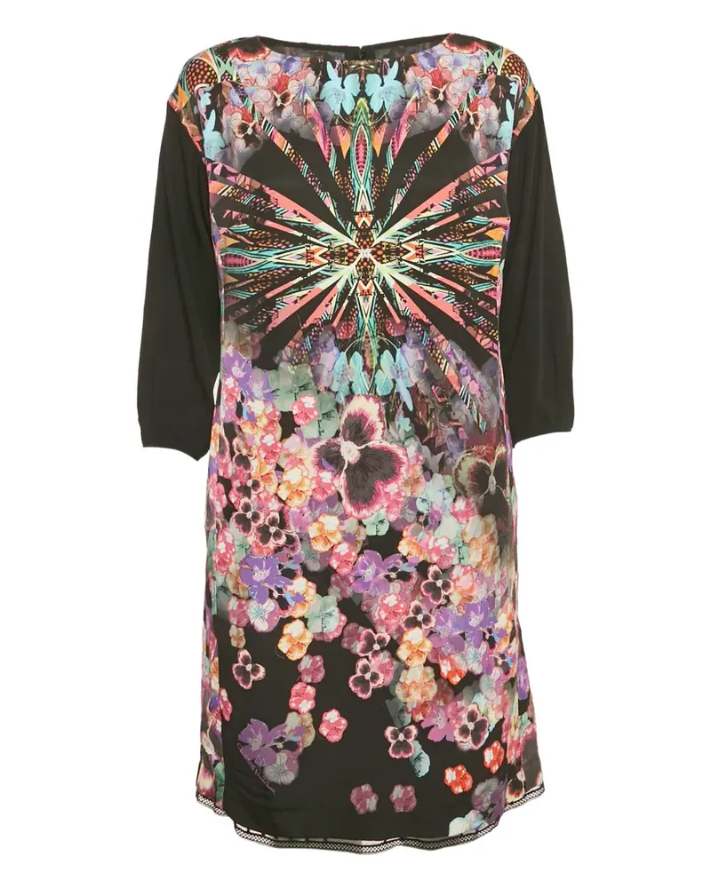 Roberto Cavalli Kleid mit Krepp-Print - Schwarz Schwarz