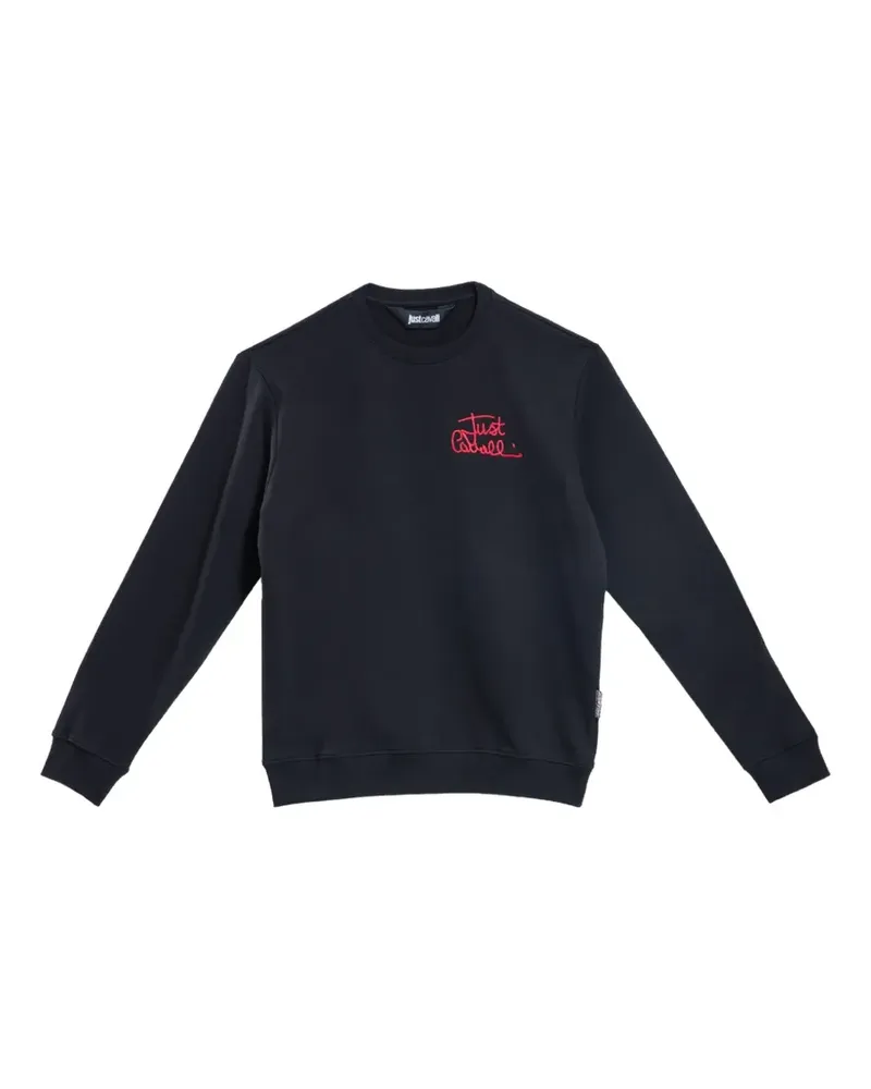 Just Cavalli Sweatshirt mit Logo-Stickerei - Schwarz Schwarz