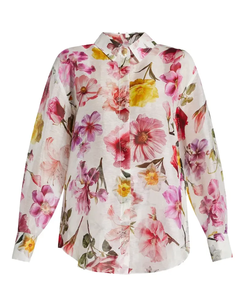 Aje. Hemd mit Blumen-Print - Weiß Weiß