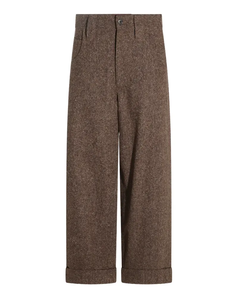 Brunello Cucinelli tweed turn-up trousers - Braun Braun