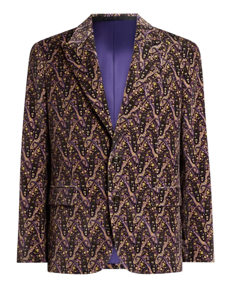 Etro floral paisley velvet jacket - Braun Braun