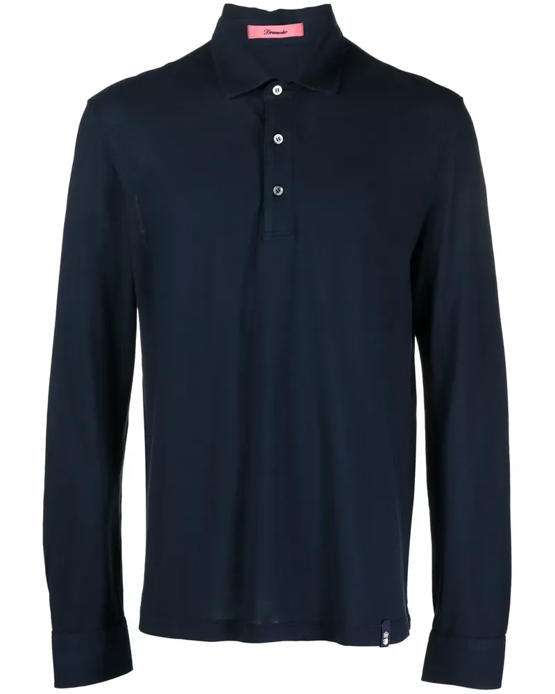 Drumohr  Poloshirt mit langen Ärmeln - Blau Blau