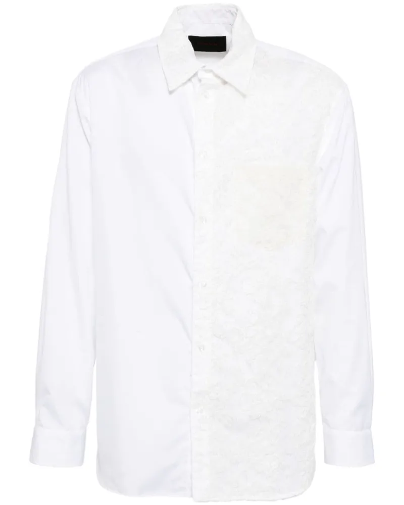 Simone Rocha Hemd mit Spitzeneinsatz - Weiß Weiß
