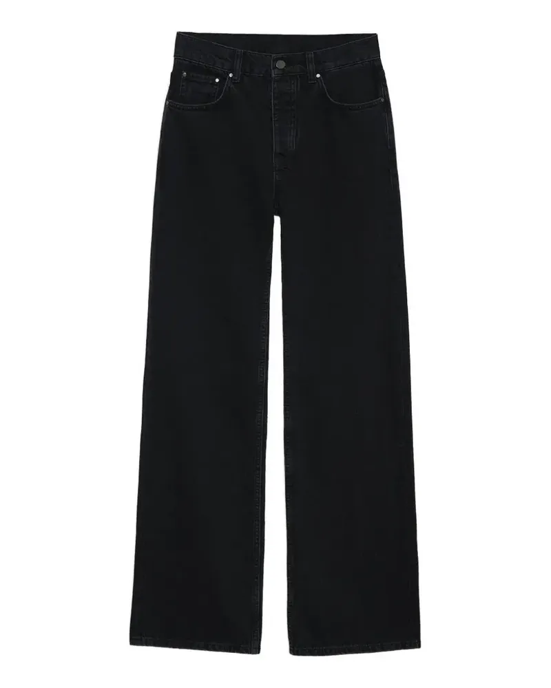 Anine Bing Weite Hugh Jeans mit Logo-Patch - Schwarz Schwarz