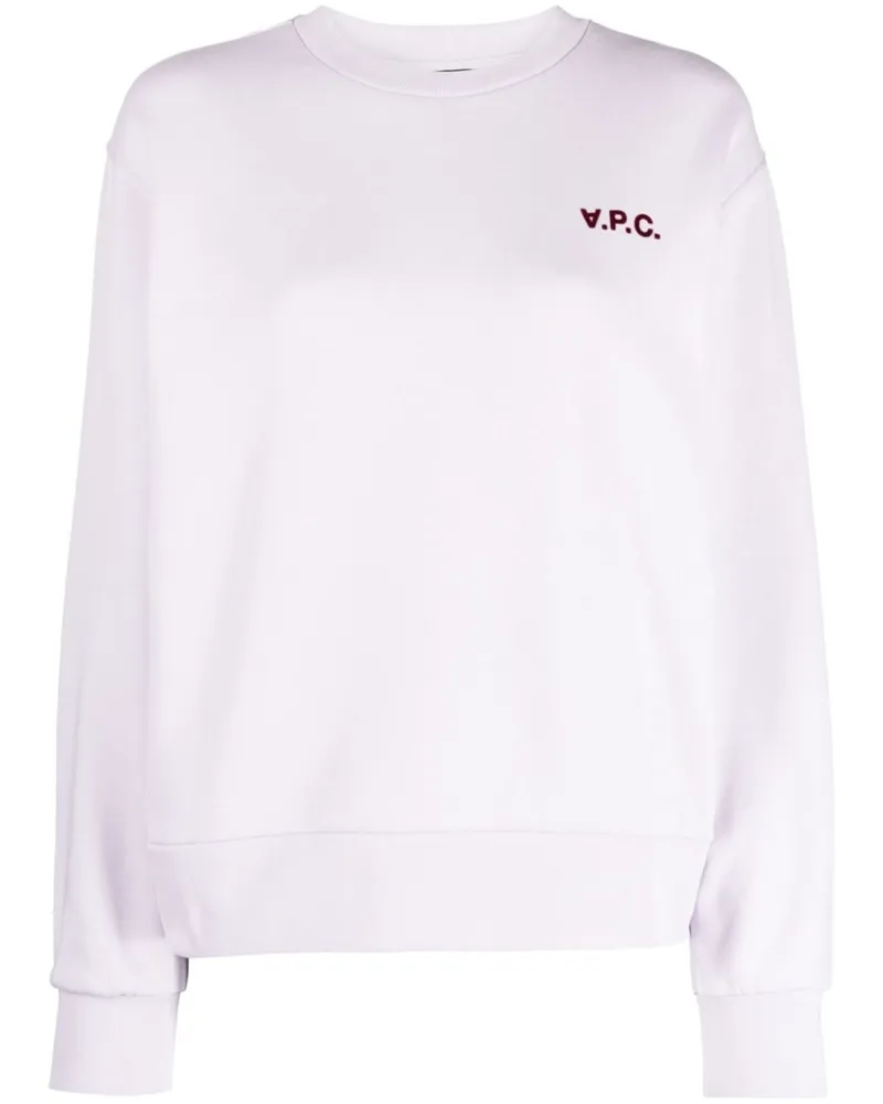 A.P.C. Sweatshirt mit Logo-Print Violett