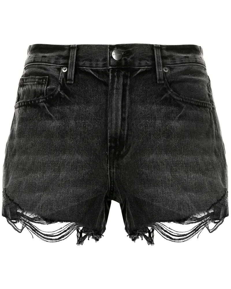 Frame Denim Hoch sitzende Jeans-Shorts - Schwarz Schwarz
