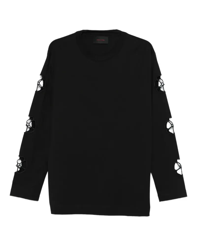 Simone Rocha Langarmshirt mit Cut-Out - Schwarz Schwarz