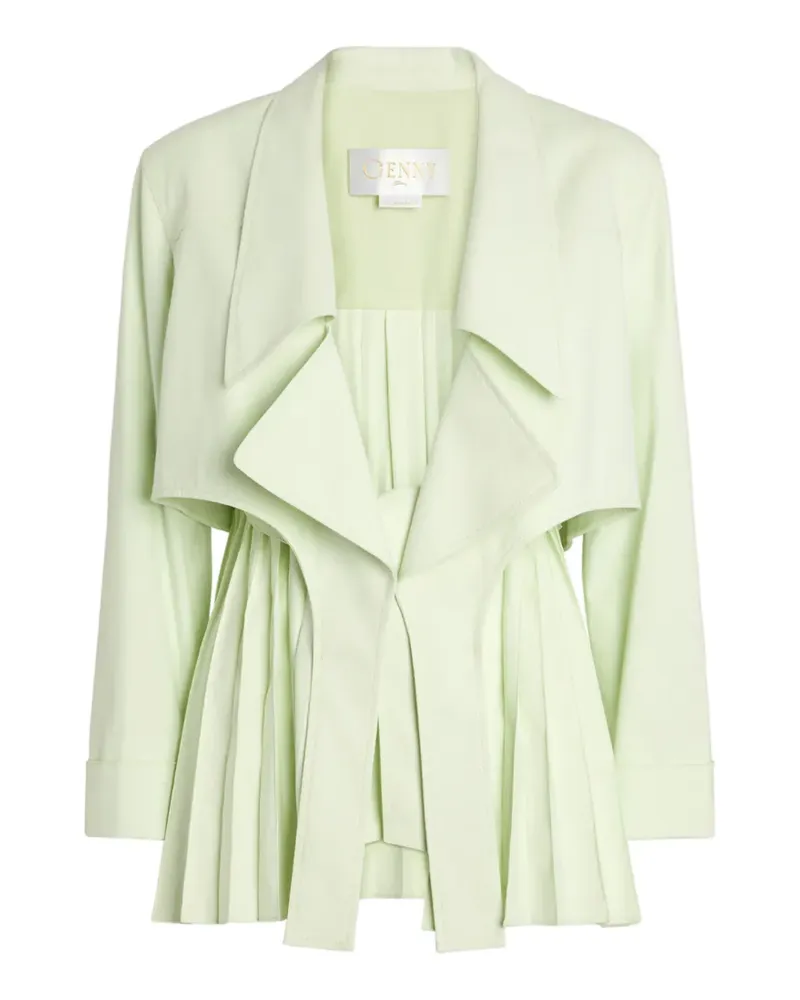 Genny Plissierte Cropped-Jacke - Grün Grün