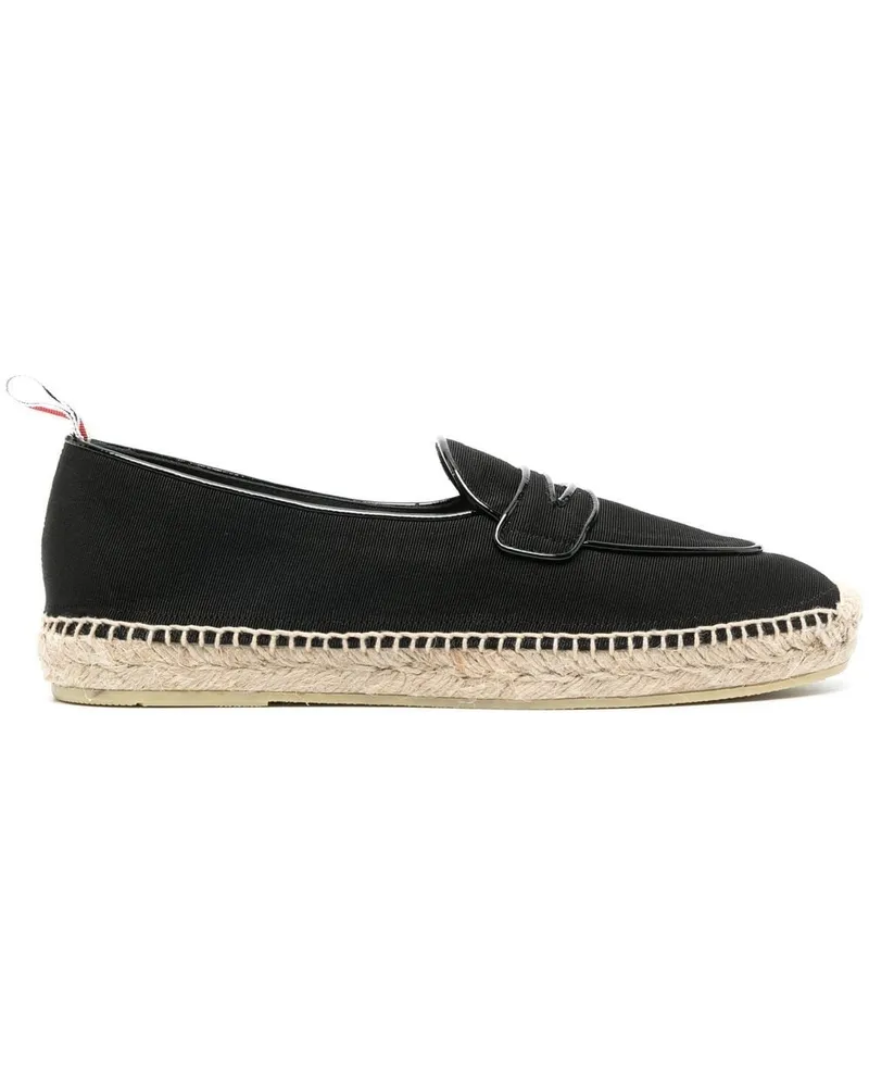 Thom Browne Espadrilles im College-Look Schwarz