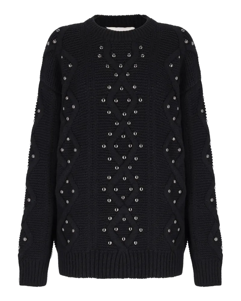Laneus Pullover mit Nieten - Schwarz Schwarz