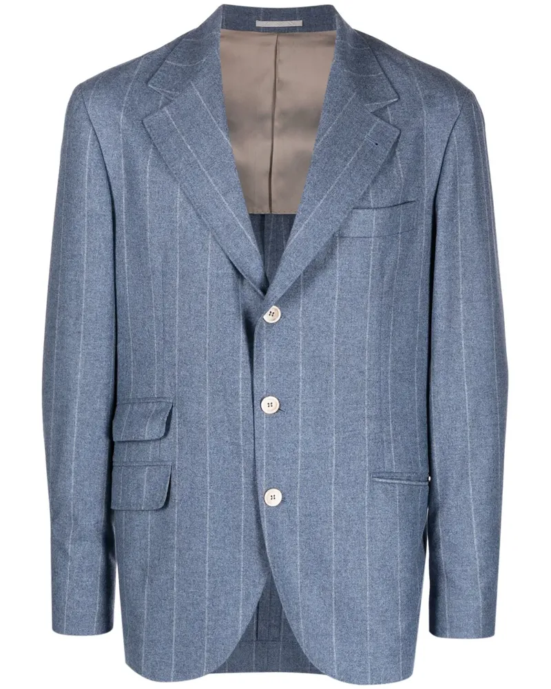 Brunello Cucinelli Sakko mit Nadelstreifen - Blau Blau